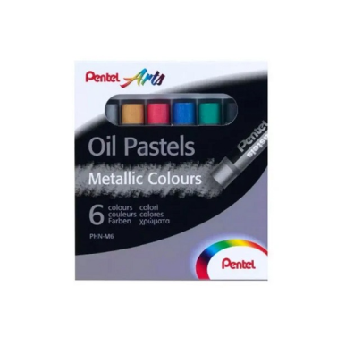 Estojo Giz Pastel Oleoso C/6 Metalicas Phn-m6 Pentel